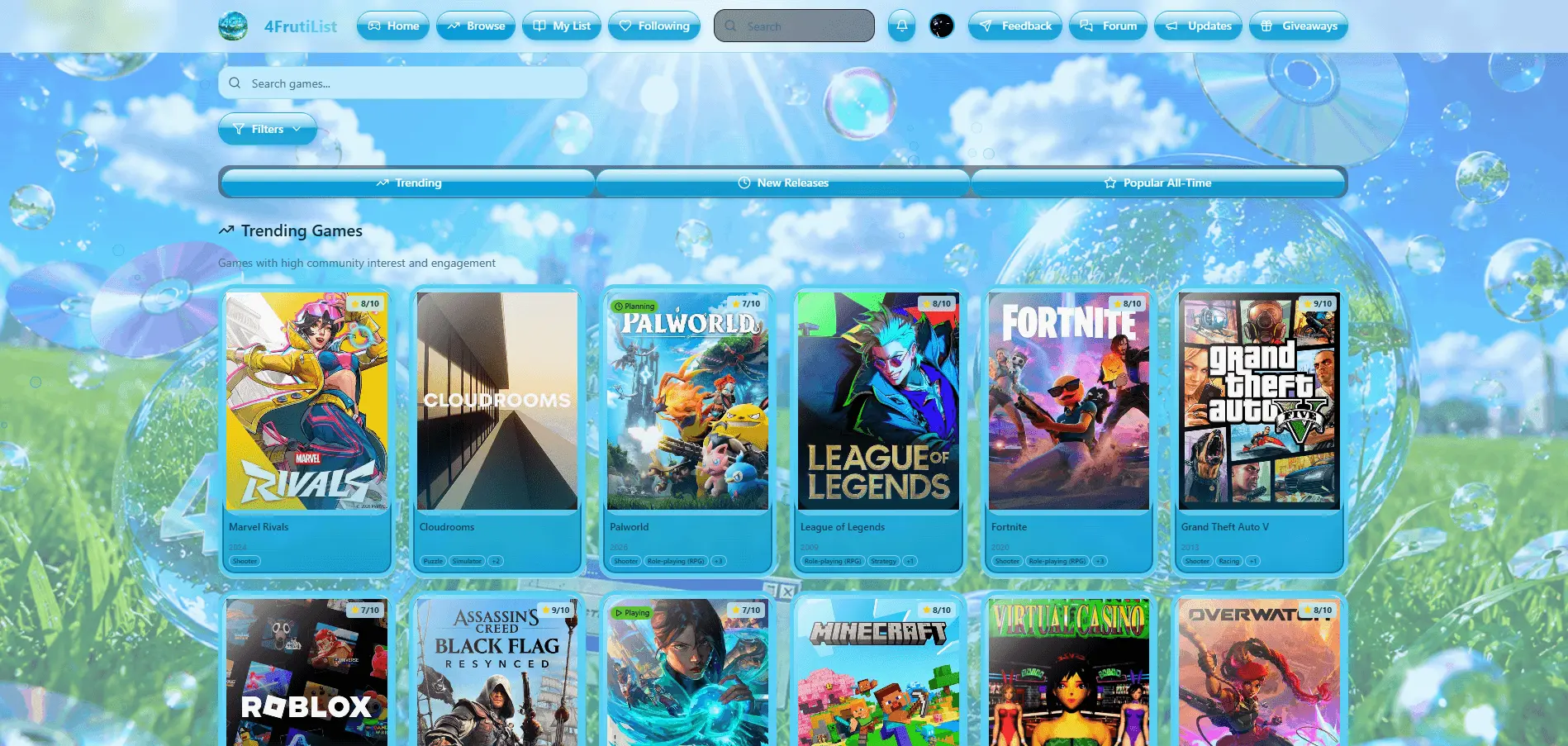 Screenshot 2 of 4GamesList