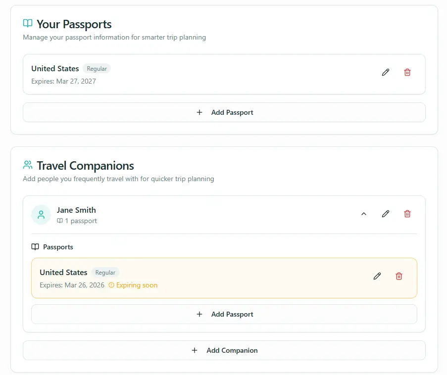 Screenshot 1 of TripWise