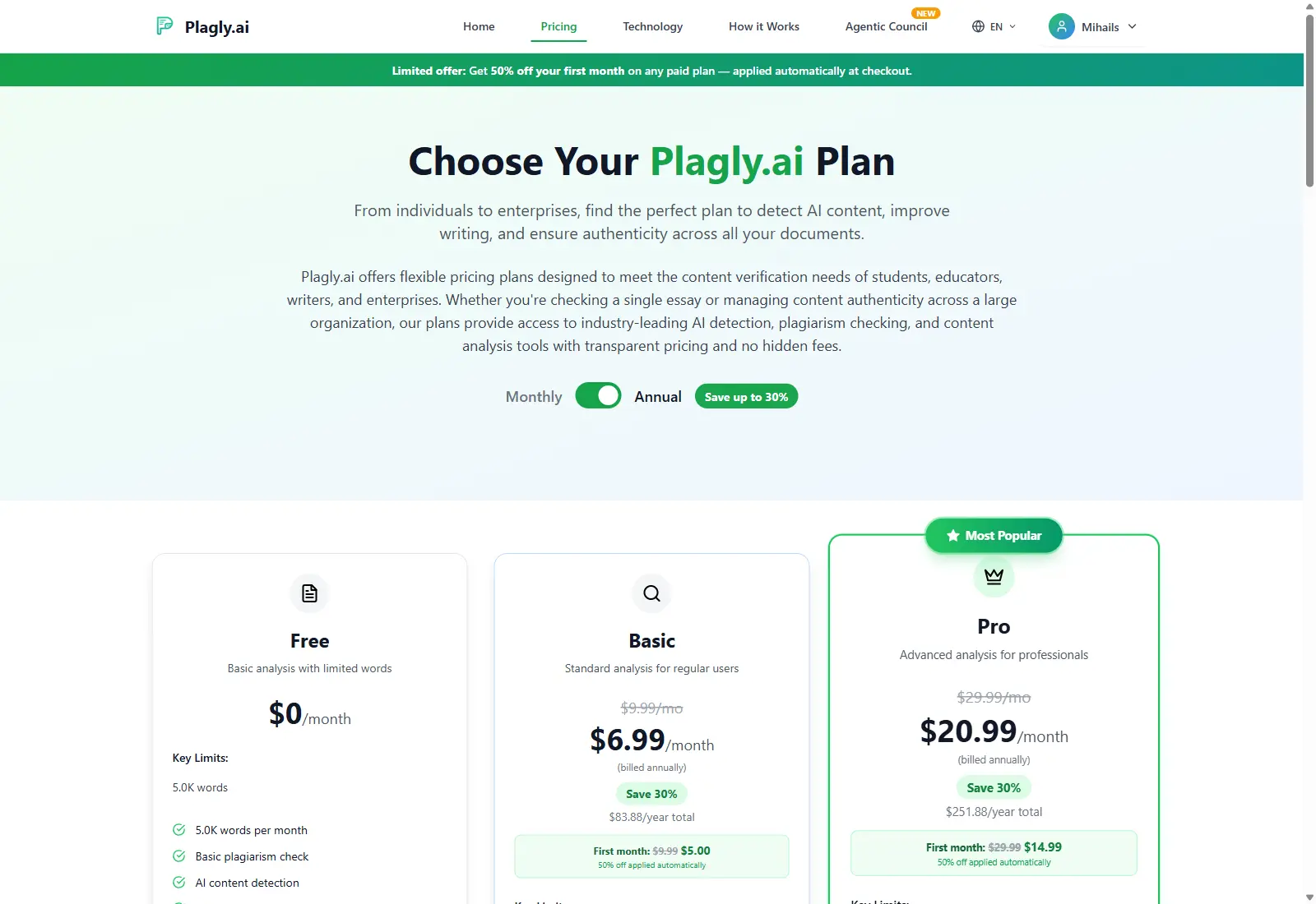 Screenshot 1 of Plagly.ai