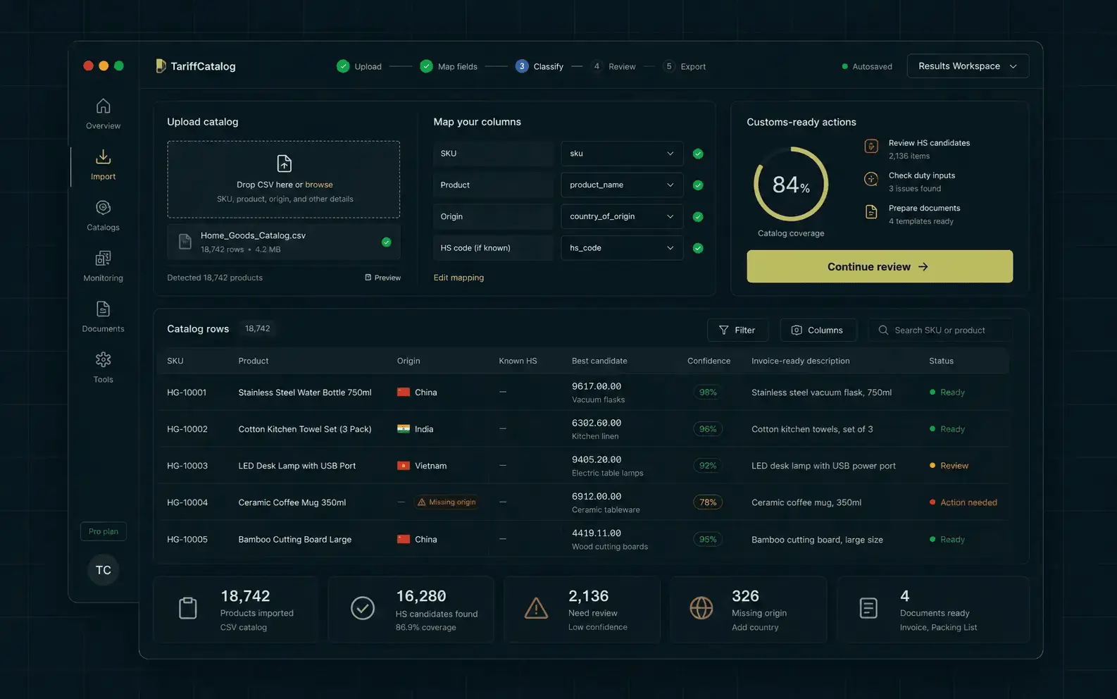 Screenshot 1 of TariffCatalog