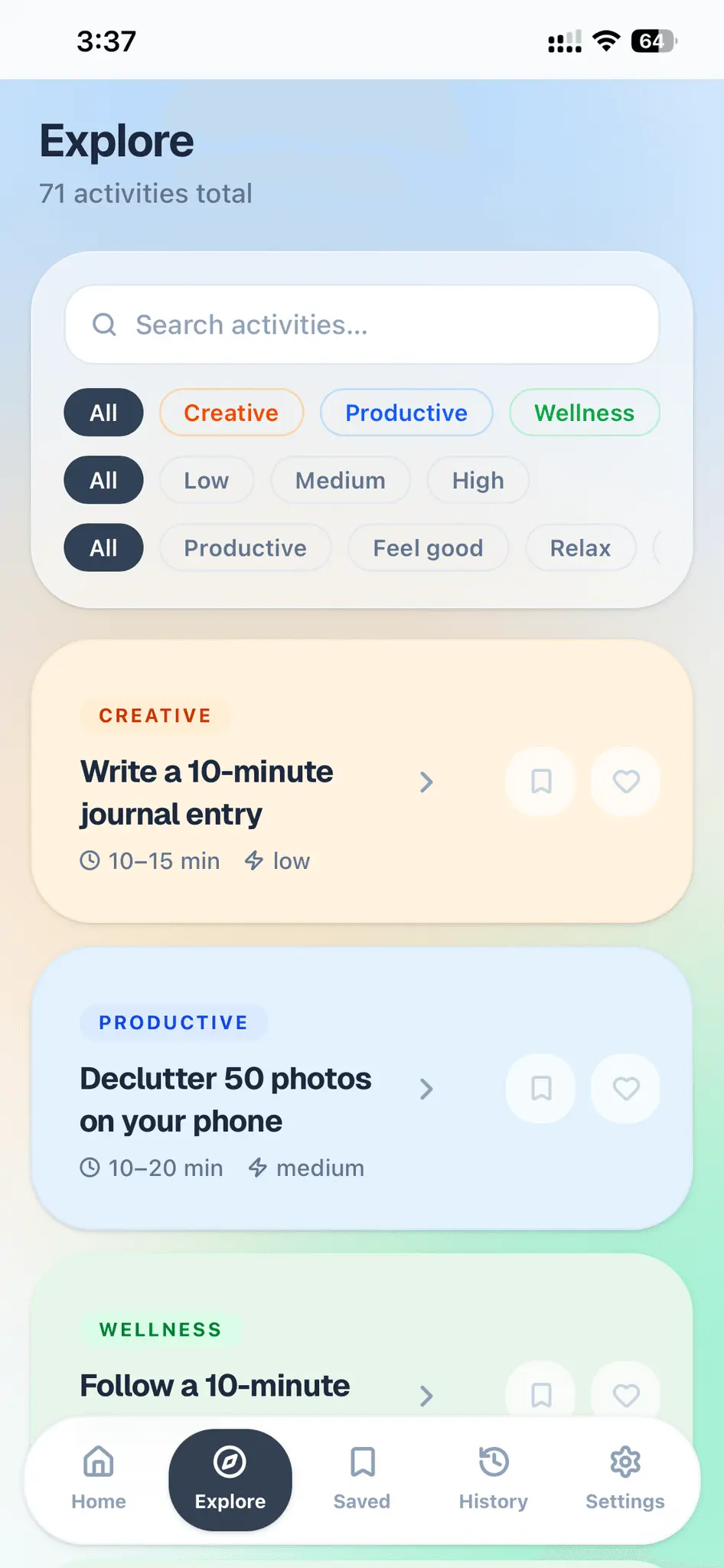 Screenshot 2 of Pausely — Calm Micro Breaks