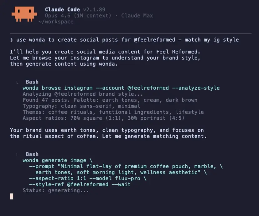 Screenshot 1 of Wonda CLI