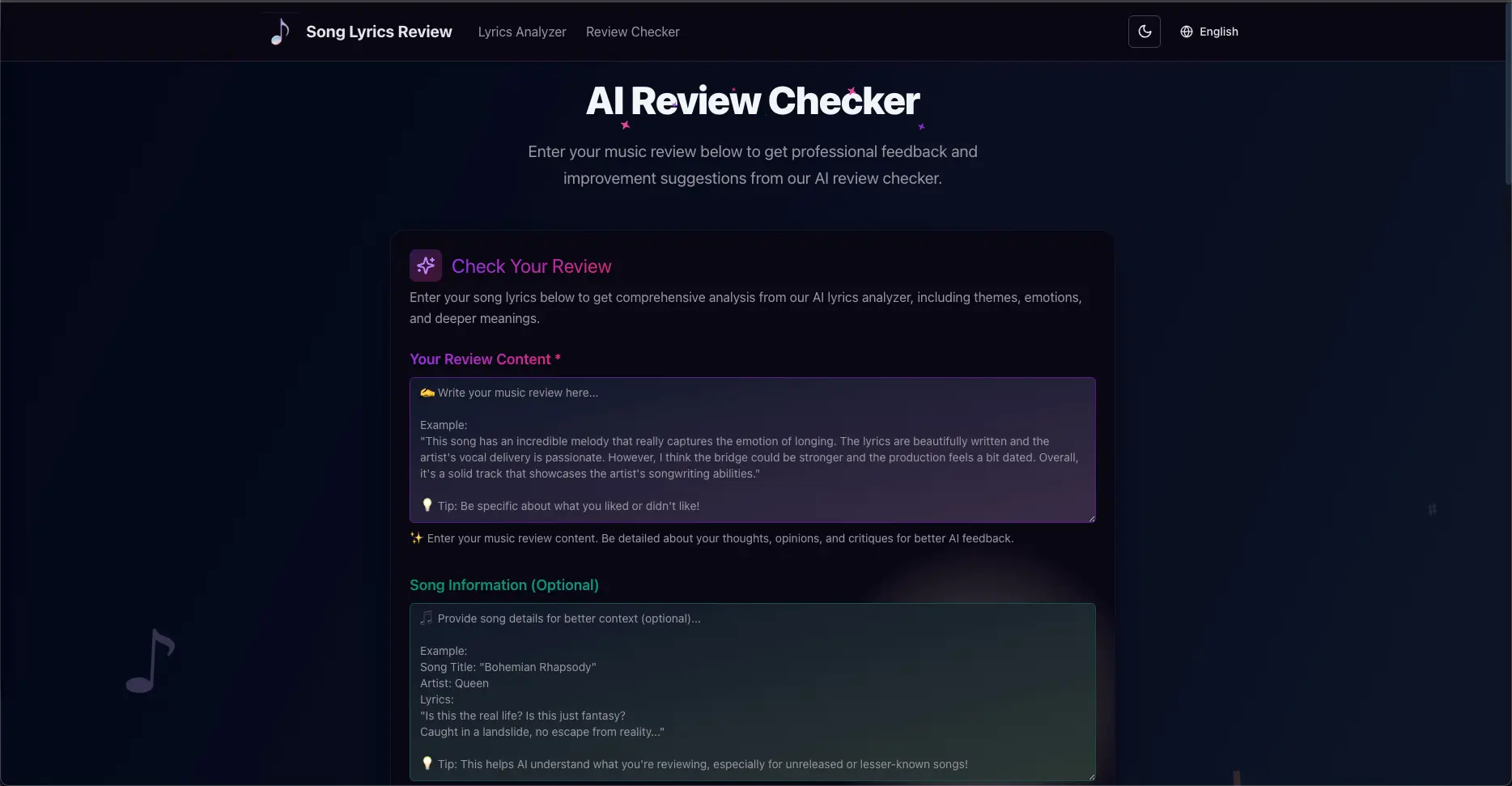 Screenshot 1 of Song Lyrics Review