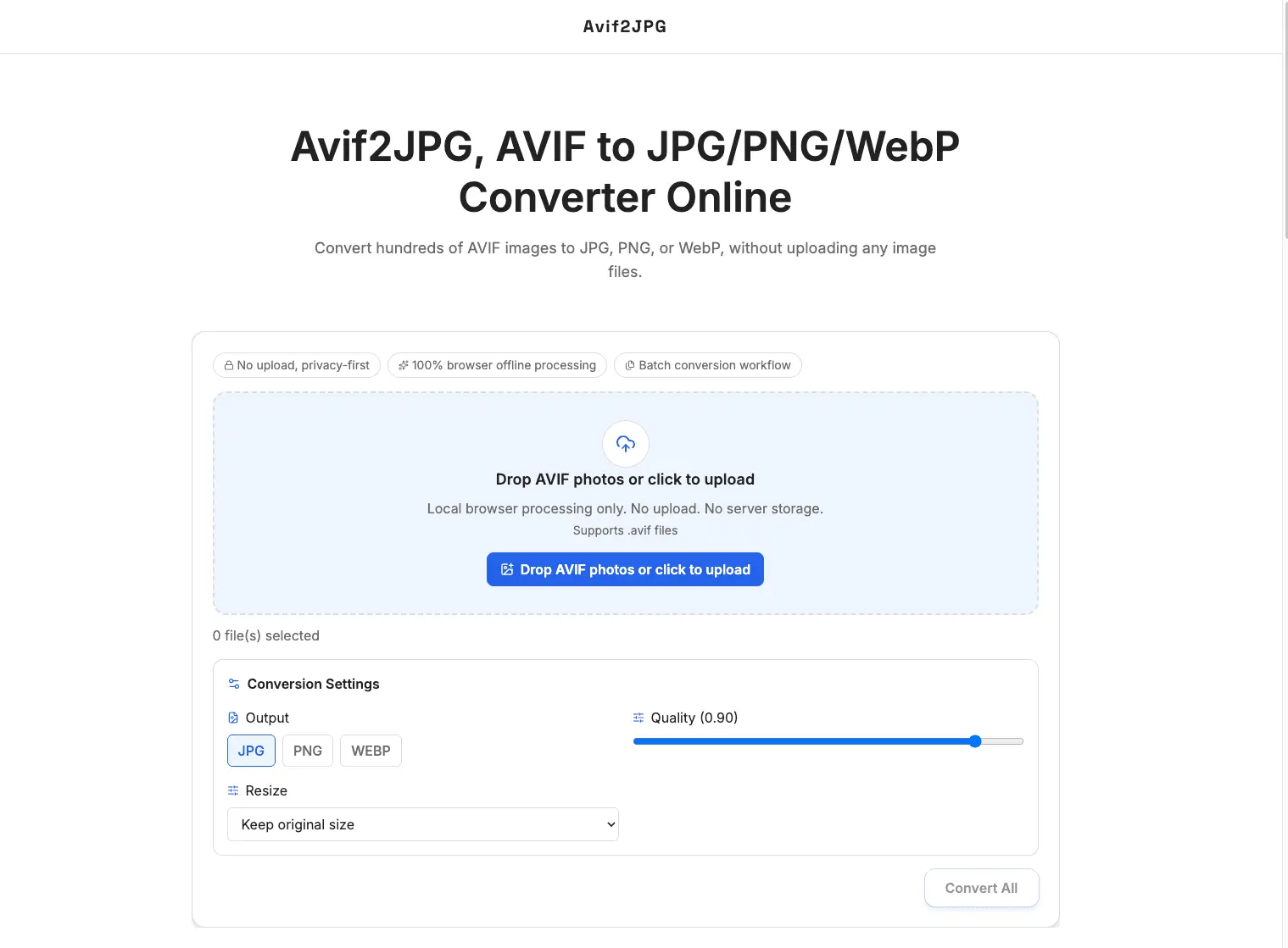 Screenshot 1 of Avif2JPG