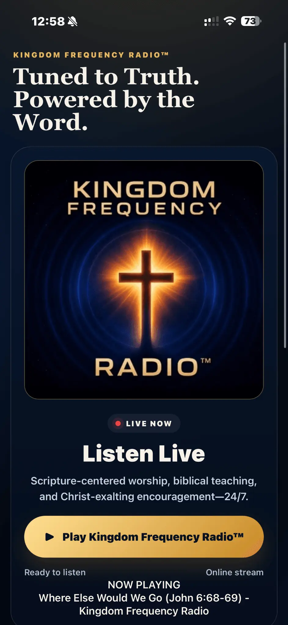 Screenshot 1 of Kingdom Frequency Radio