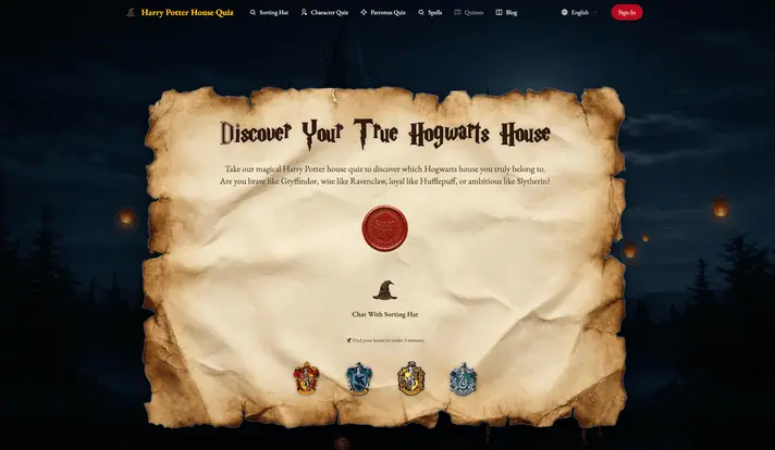 Screenshot 1 of Harry Potter House Quiz