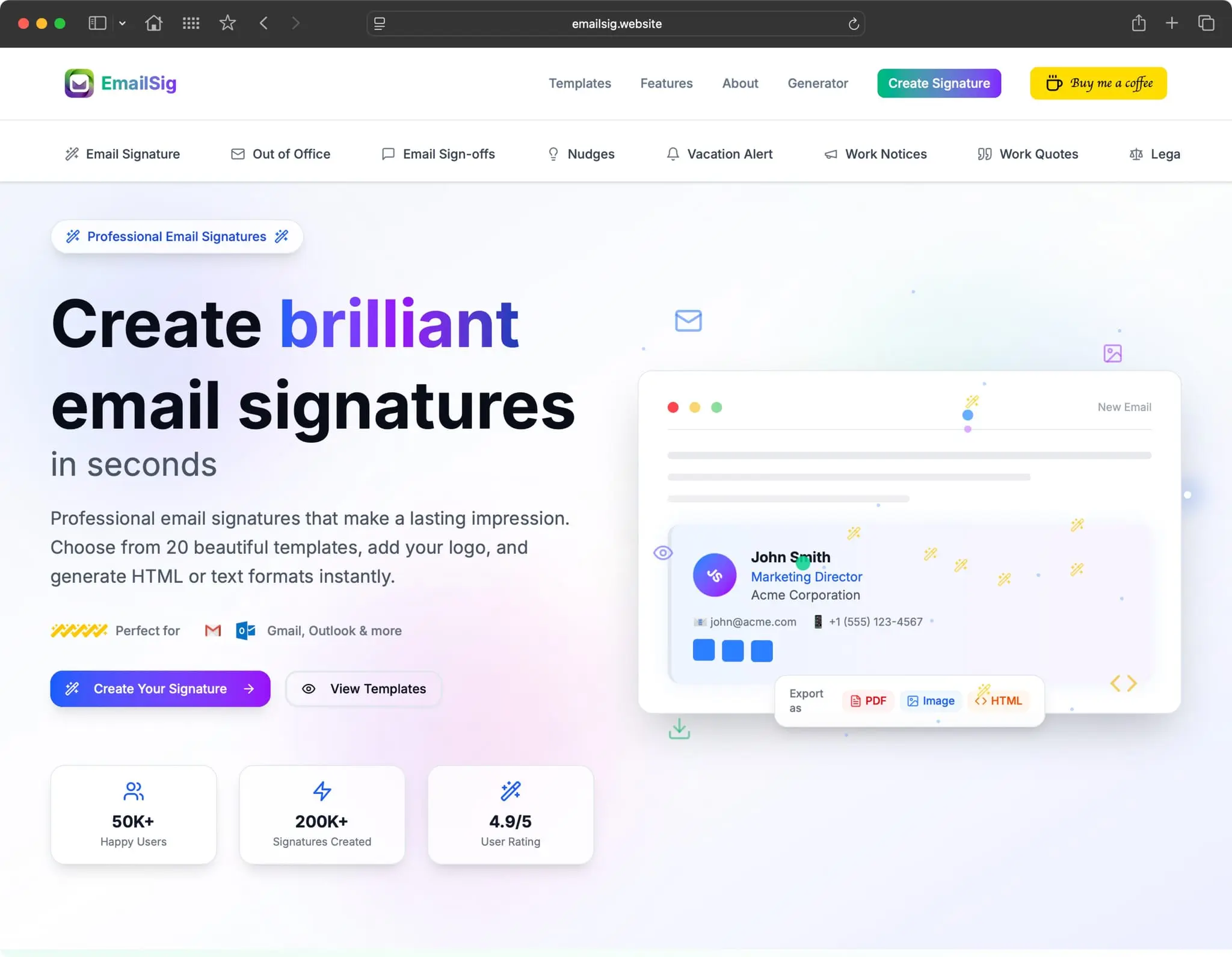 Screenshot 2 of EmailSig
