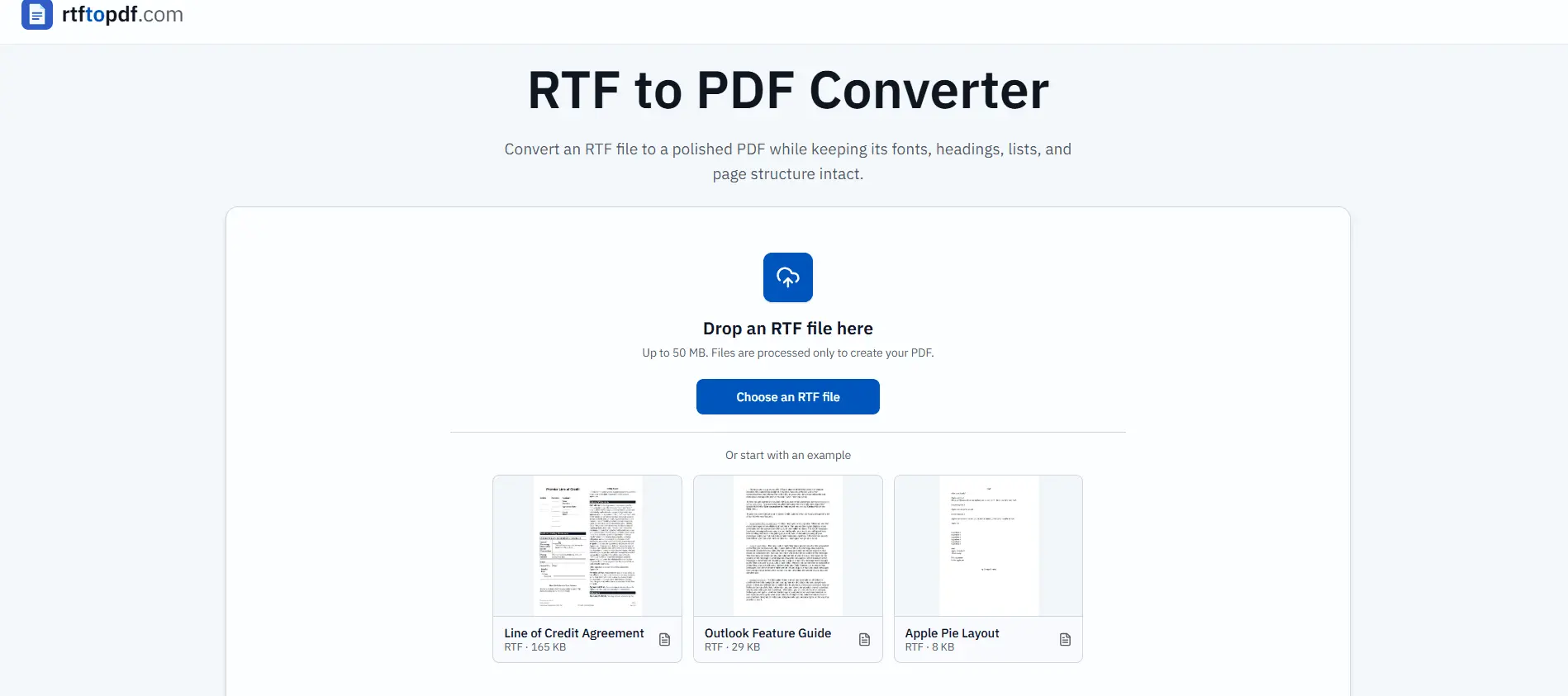 Screenshot 1 of RTF to PDF Converter