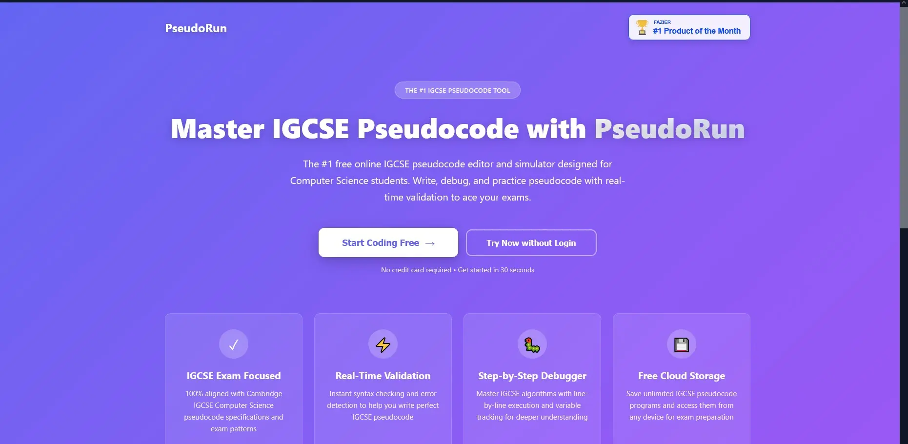 Screenshot 2 of PseudoRun - #1 IGCSE Pseudocode Editor