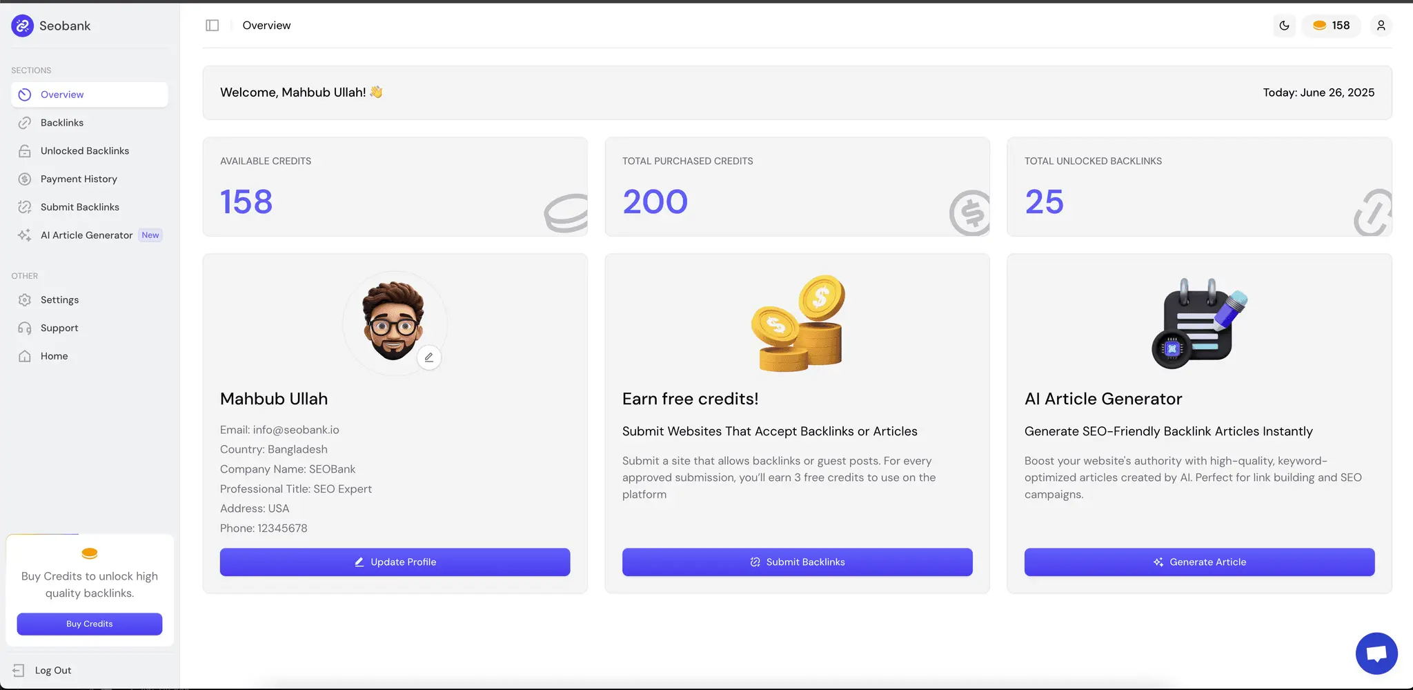 Screenshot 2 of SeoBank.io