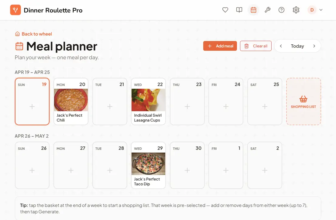 Screenshot 3 of Dinner Roulette Pro