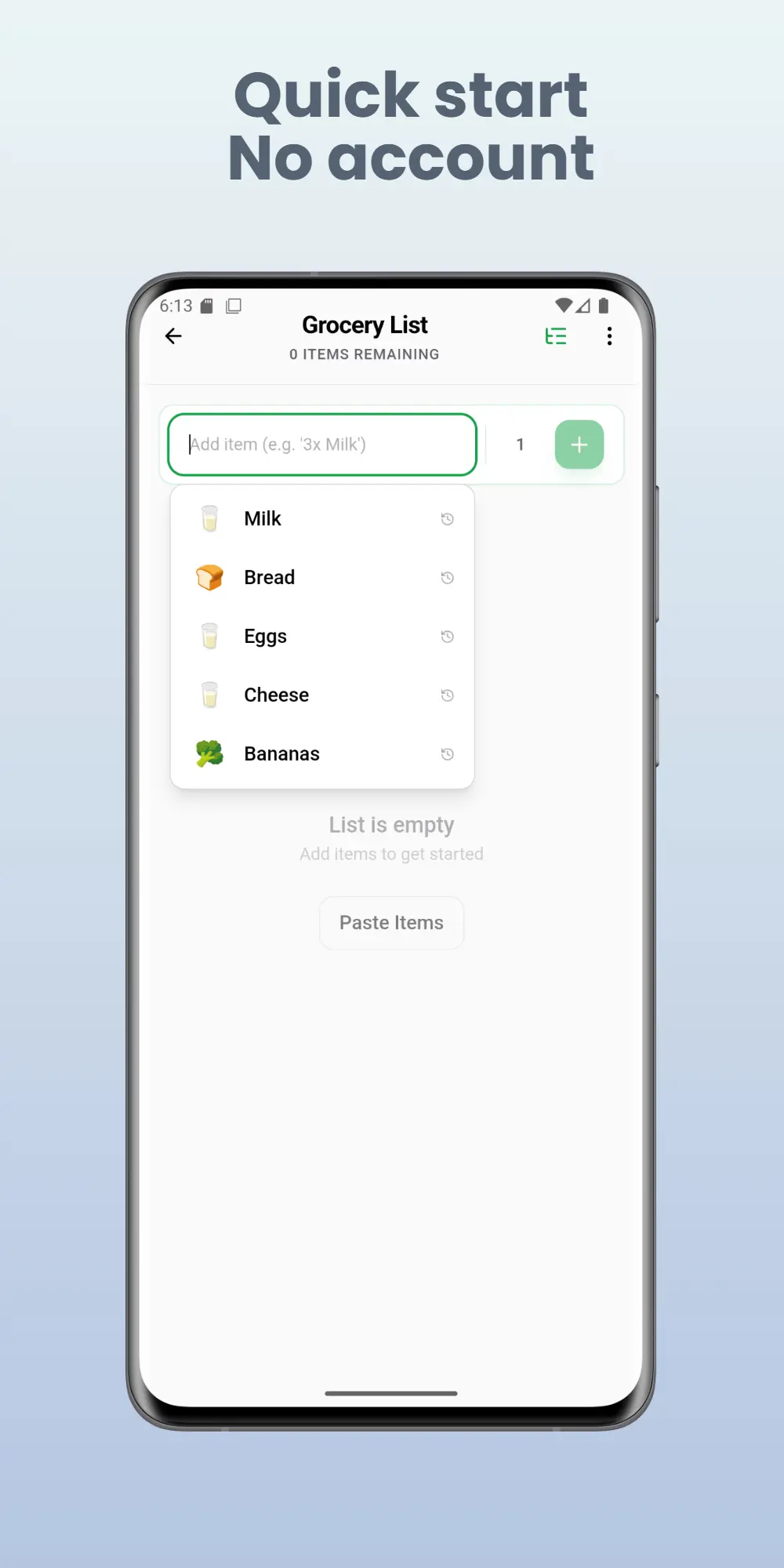 Screenshot 1 of Grocery List: Shopping Lister