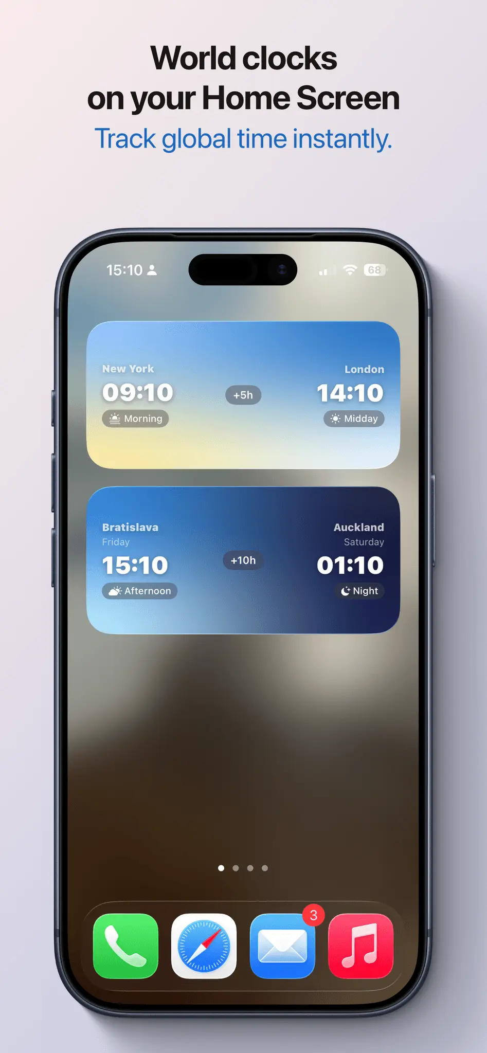 Screenshot 3 of Timo – free iOS world clock with widgets
