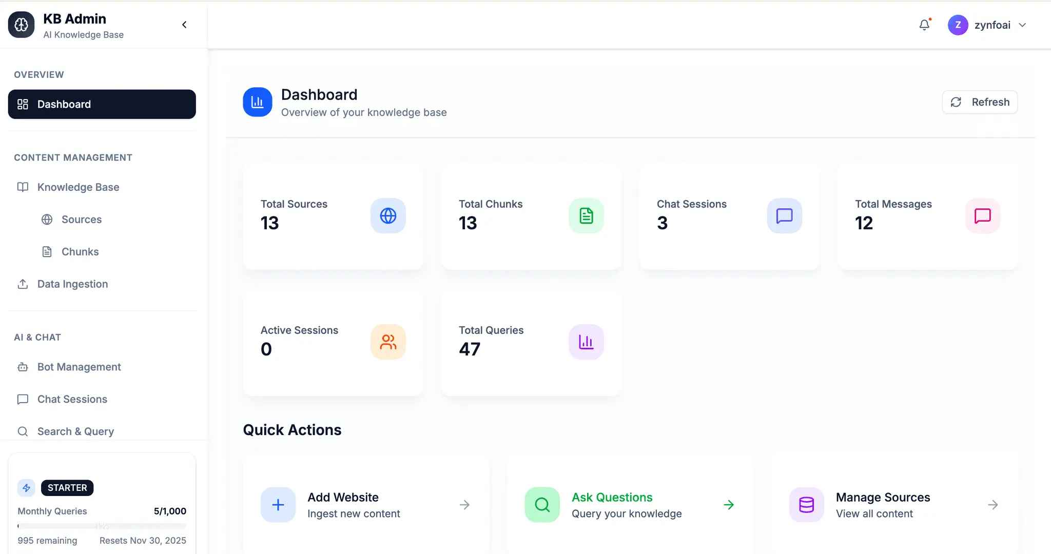 Screenshot 6 of ZynfoAI - Build AI Chatbots for Customer
