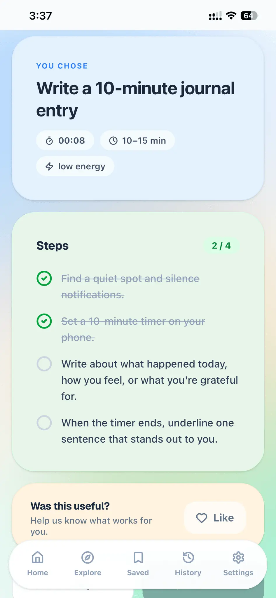 Screenshot 5 of Pausely — Calm Micro Breaks