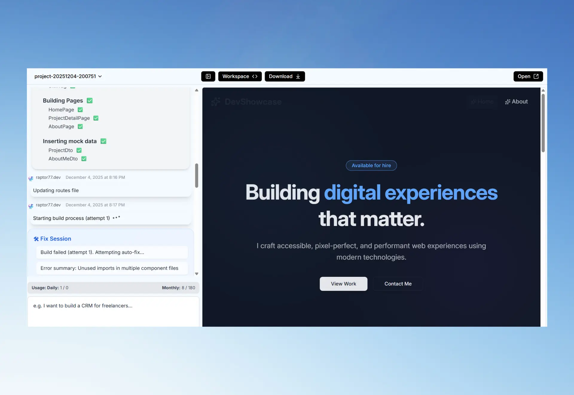 Screenshot 3 of raptor77.dev
