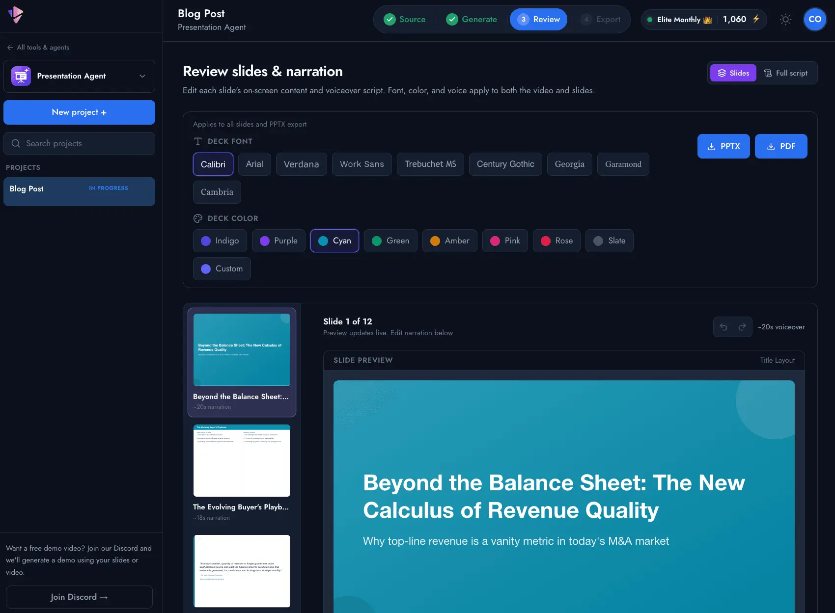 Screenshot 5 of Presentation Agent