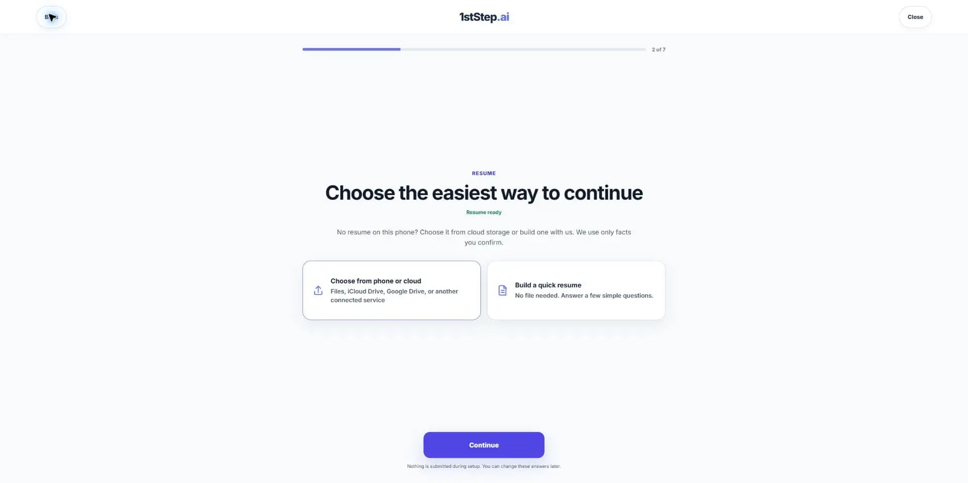 Screenshot 3 of 1stStep.ai