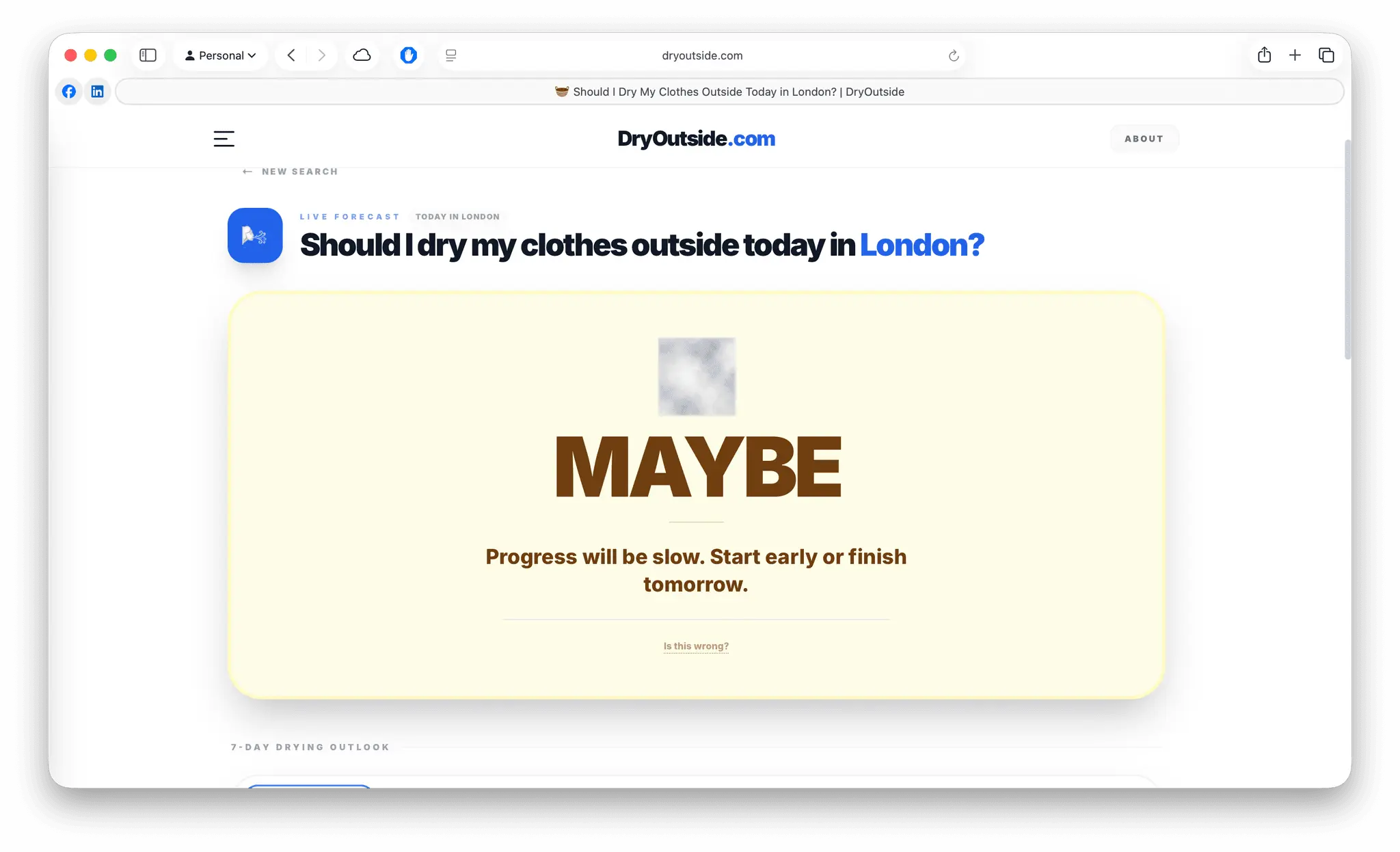 Screenshot 2 of DryOutside.com