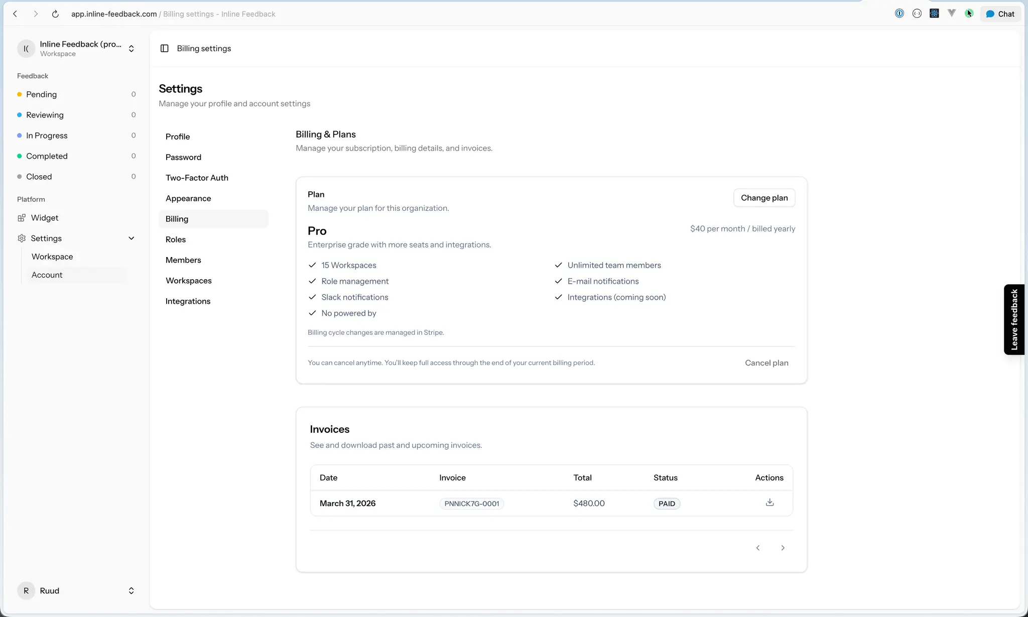 Screenshot 3 of Inline Feedback