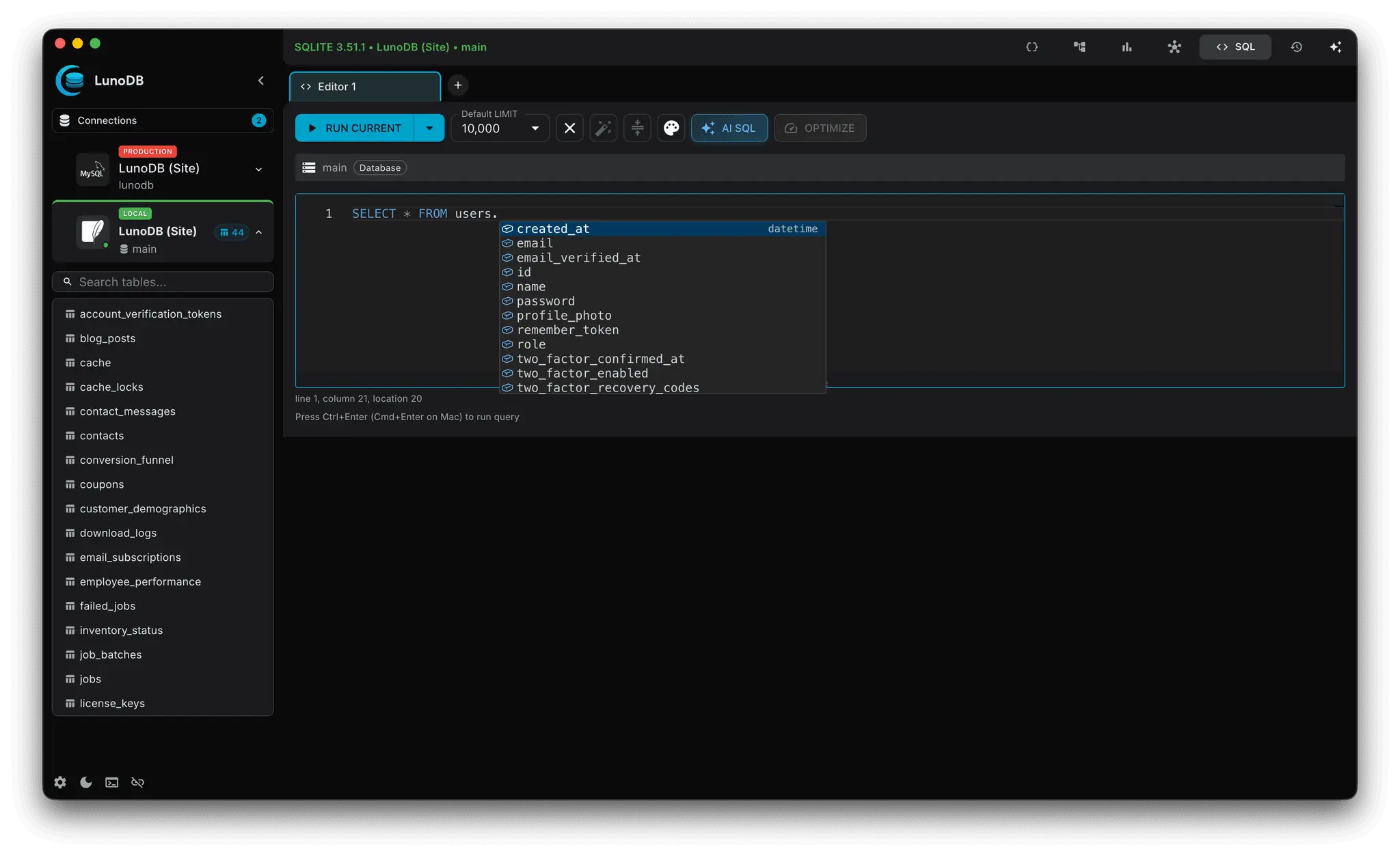 Screenshot 7 of LunoDB - Modern Database Software