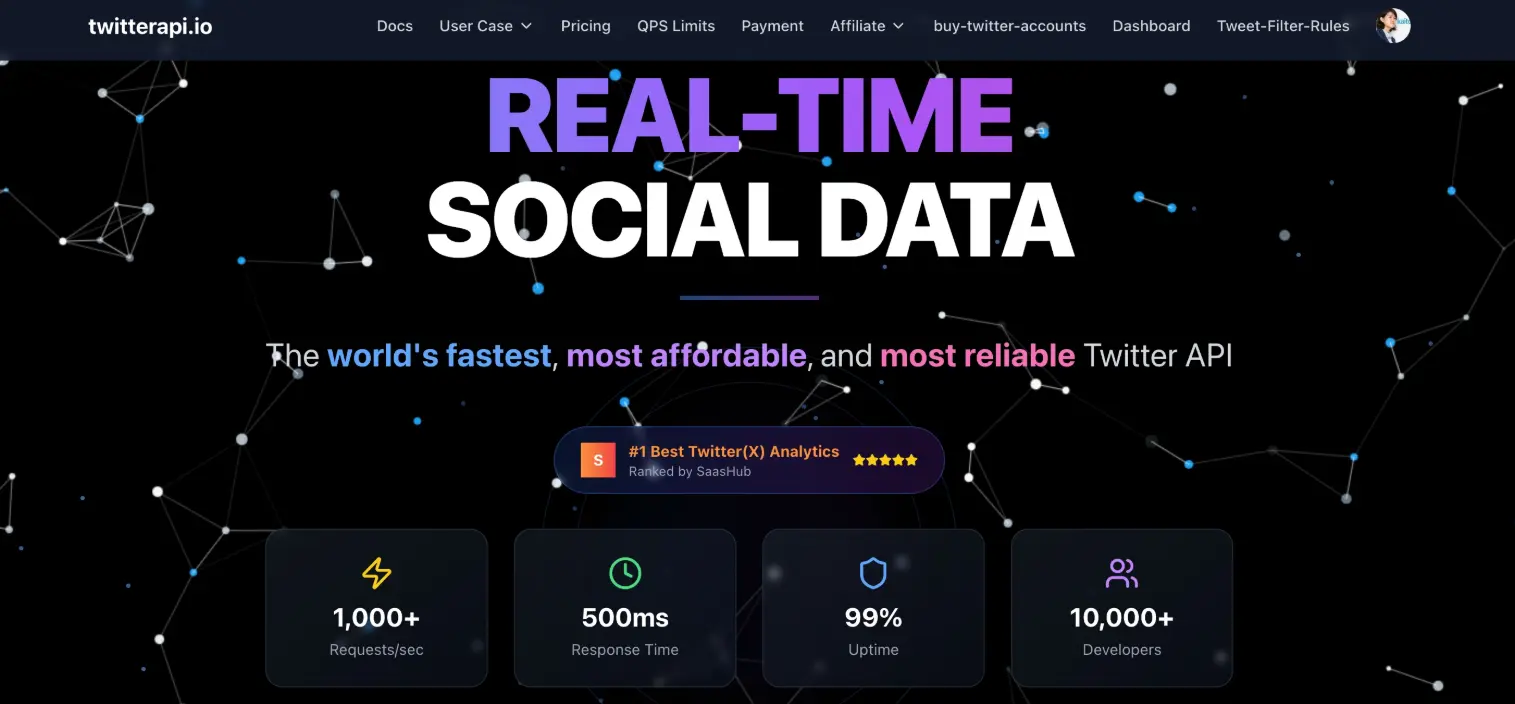 Screenshot 1 of twitterapi.io