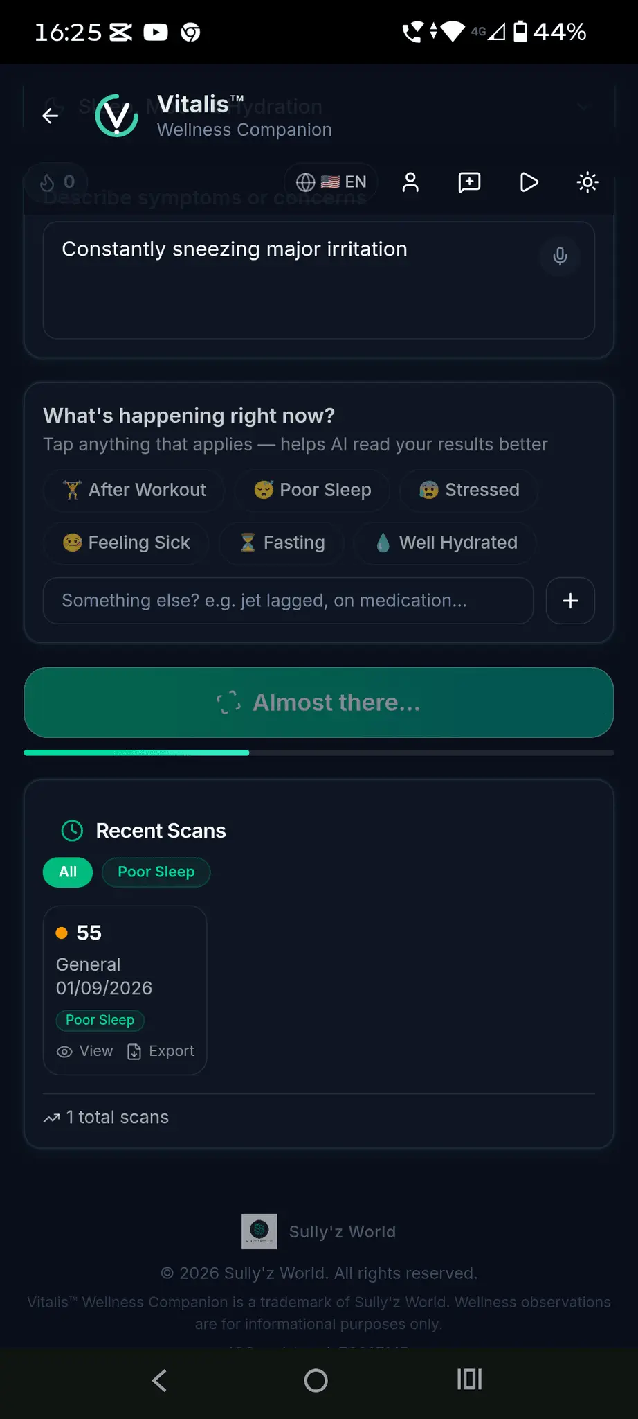 Screenshot 2 of Vitalis Wellness Companion 