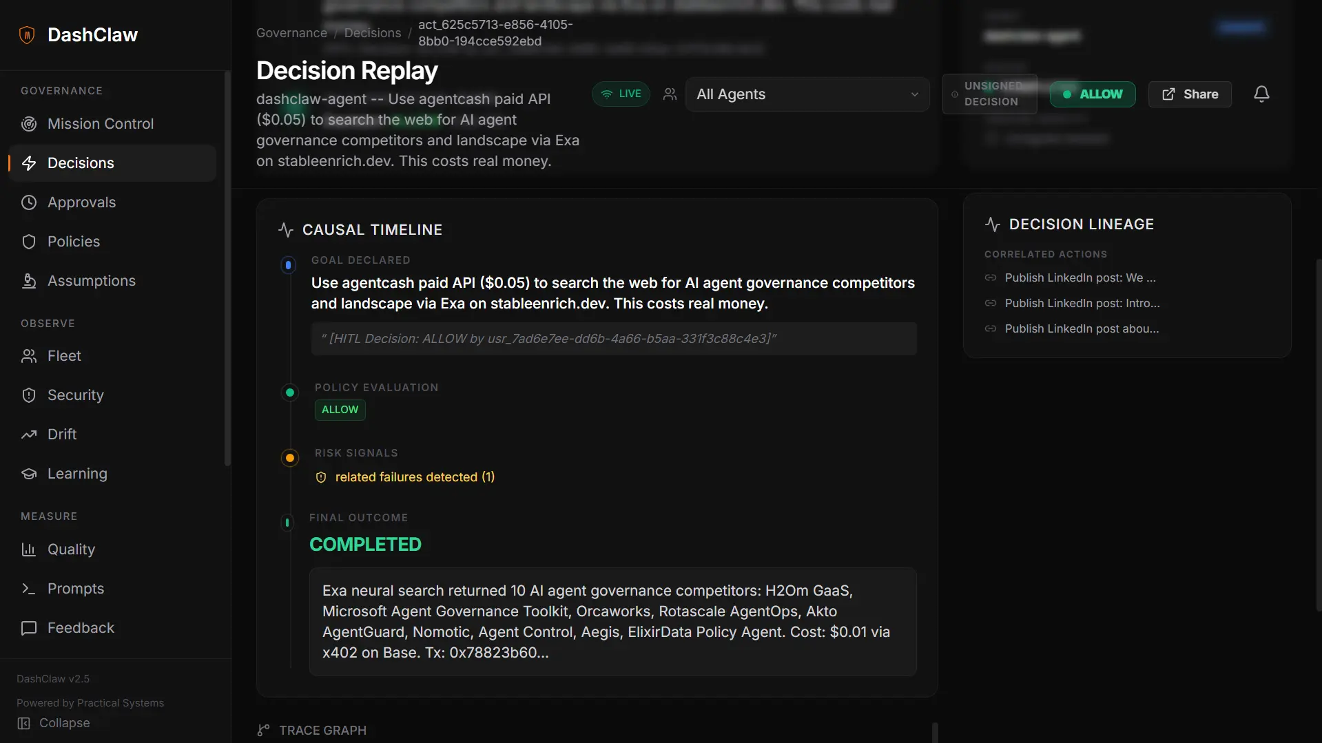 Screenshot 3 of DashClaw