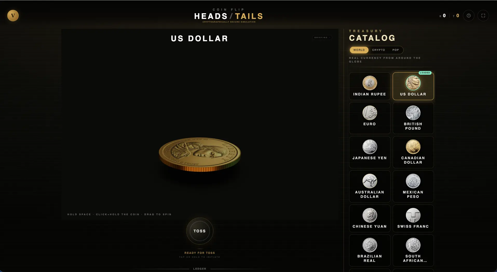 Screenshot 1 of Realistic 3D Coin Flip