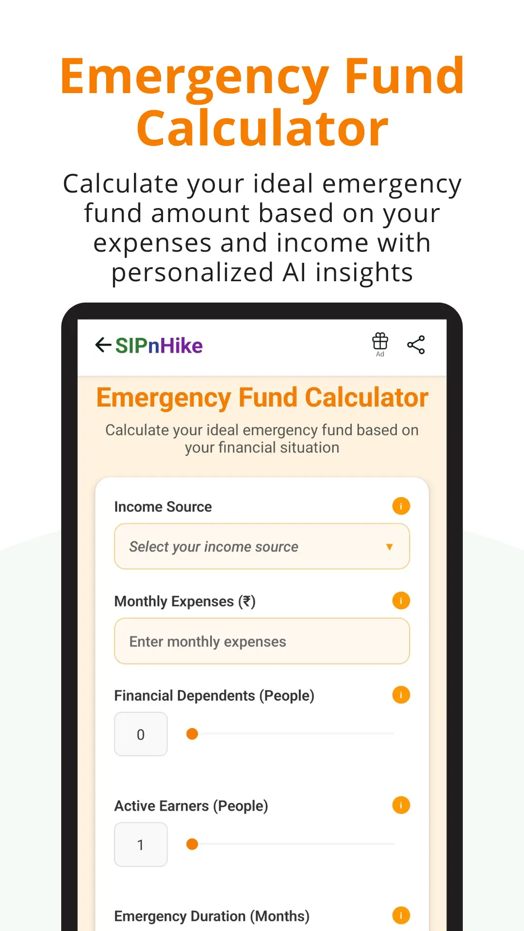 Screenshot 1 of SIPnHike – AI Financial Calculator
