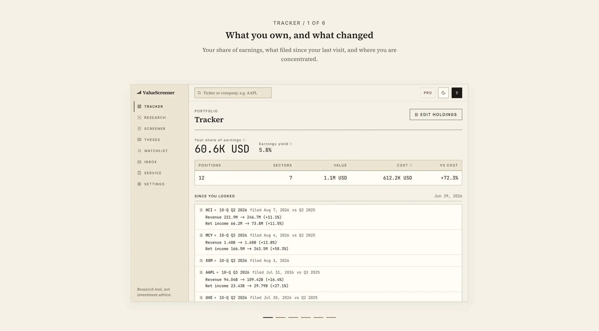 Screenshot 1 of ValueScreener
