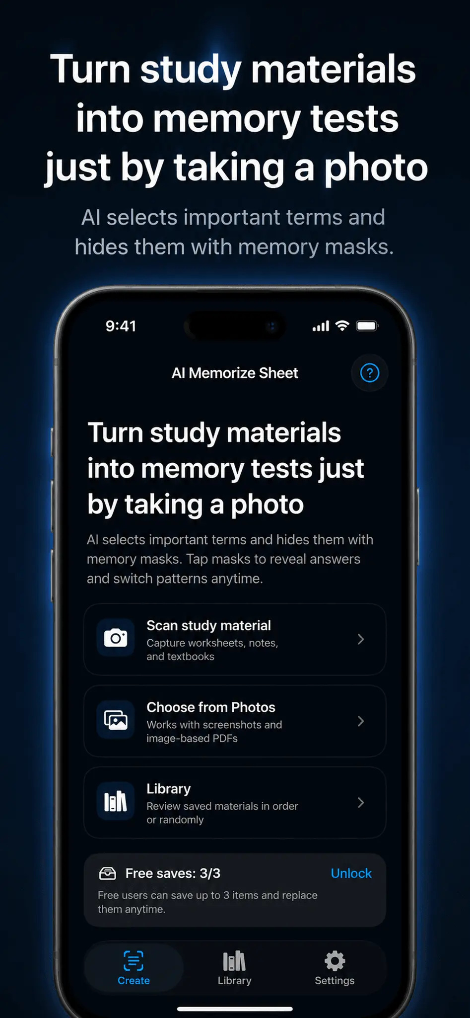 Screenshot 1 of AI Memorize Sheet