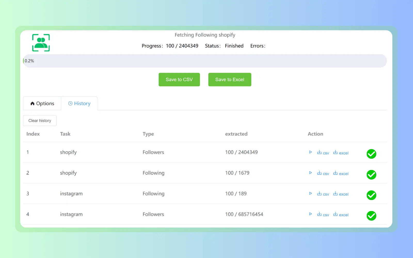 Screenshot 4 of IG Follower Export Tool