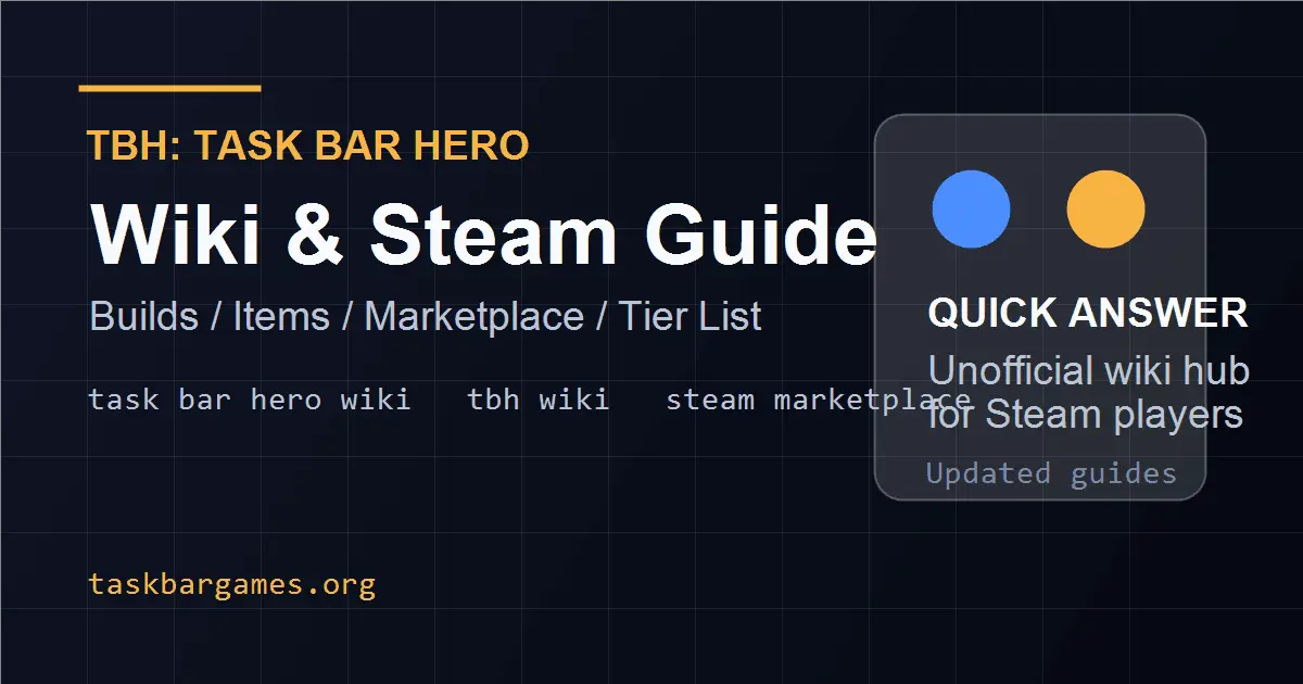 Screenshot 1 of TBH: Task Bar Hero Wiki