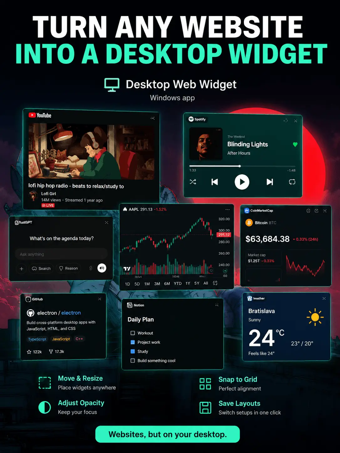 Screenshot 1 of Desktop Web Widget