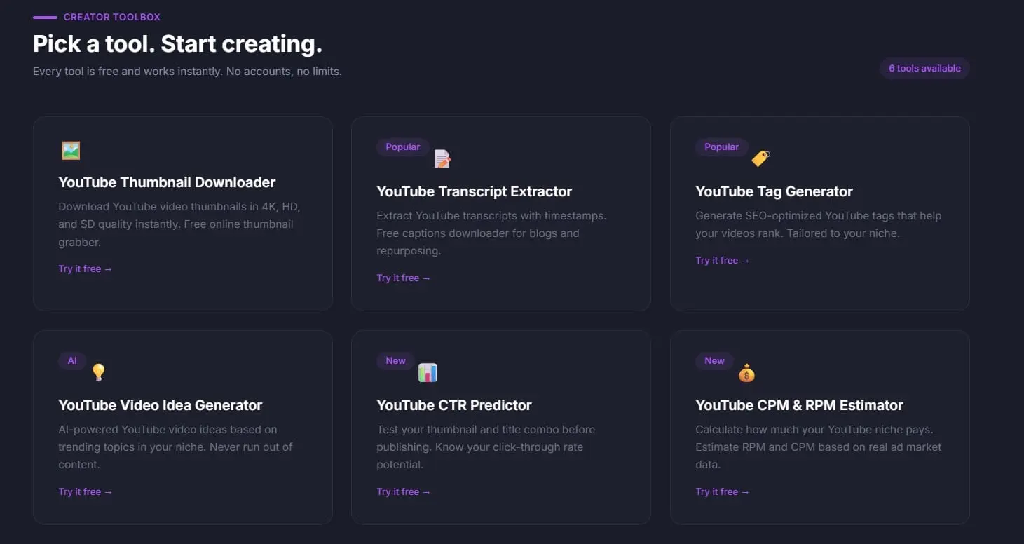 Screenshot 2 of Free YouTube Tools for Creators