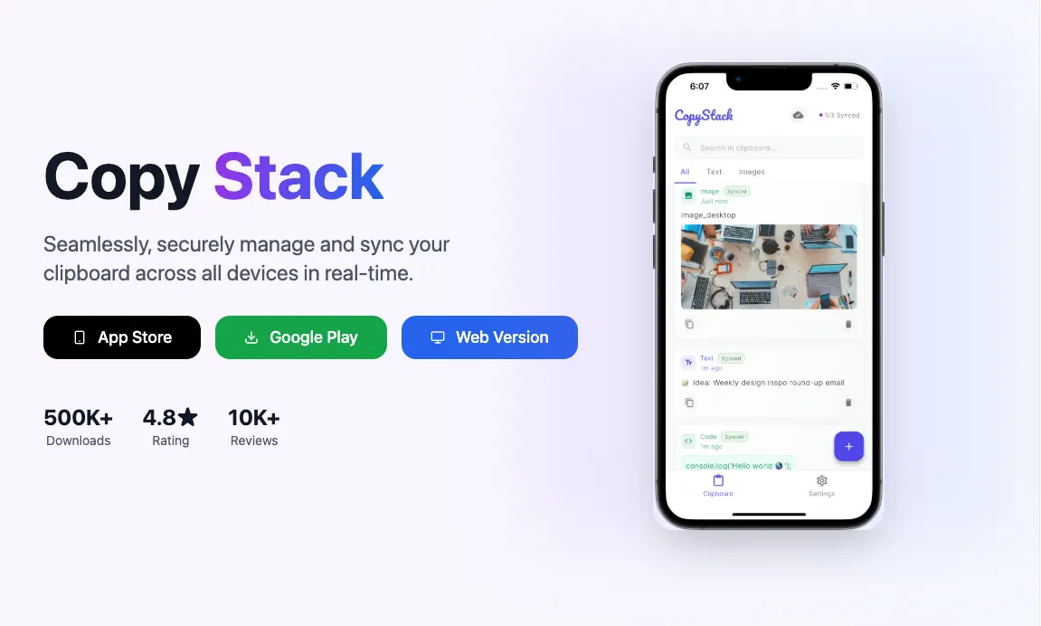 Screenshot 1 of Copy Stack: Seamless & Secure Clipboard