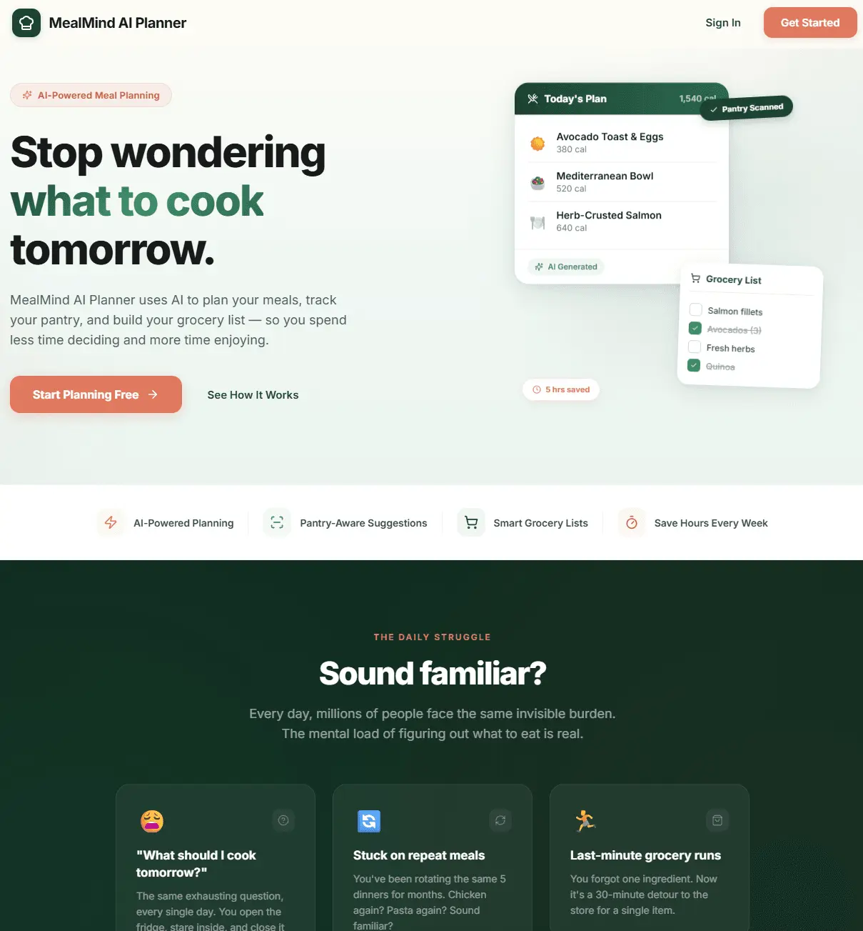 Screenshot 1 of MealMind AI Planner
