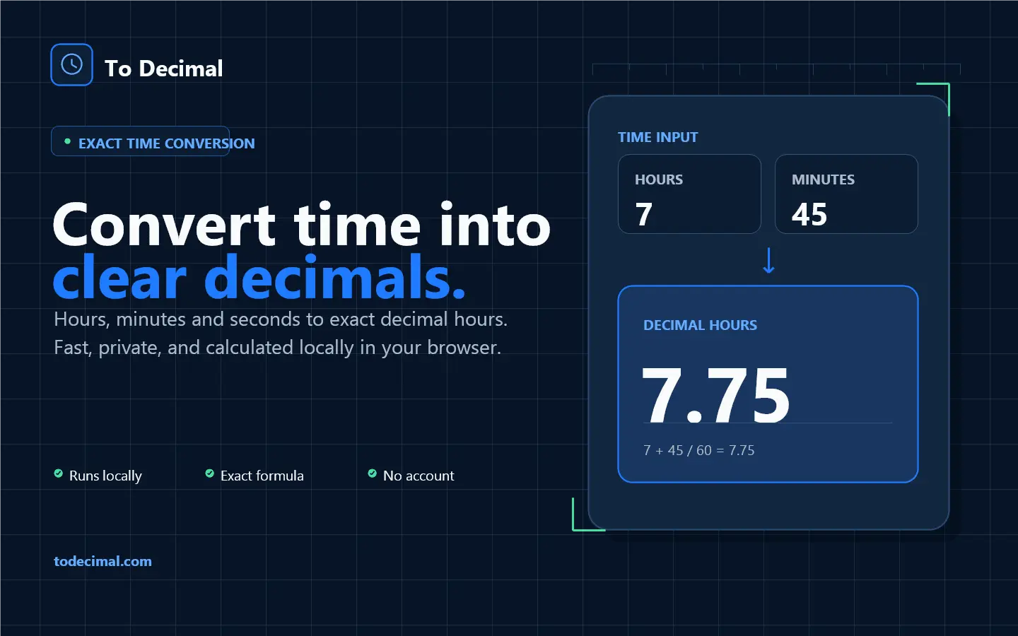 Screenshot 1 of Time to Decimal Calculator