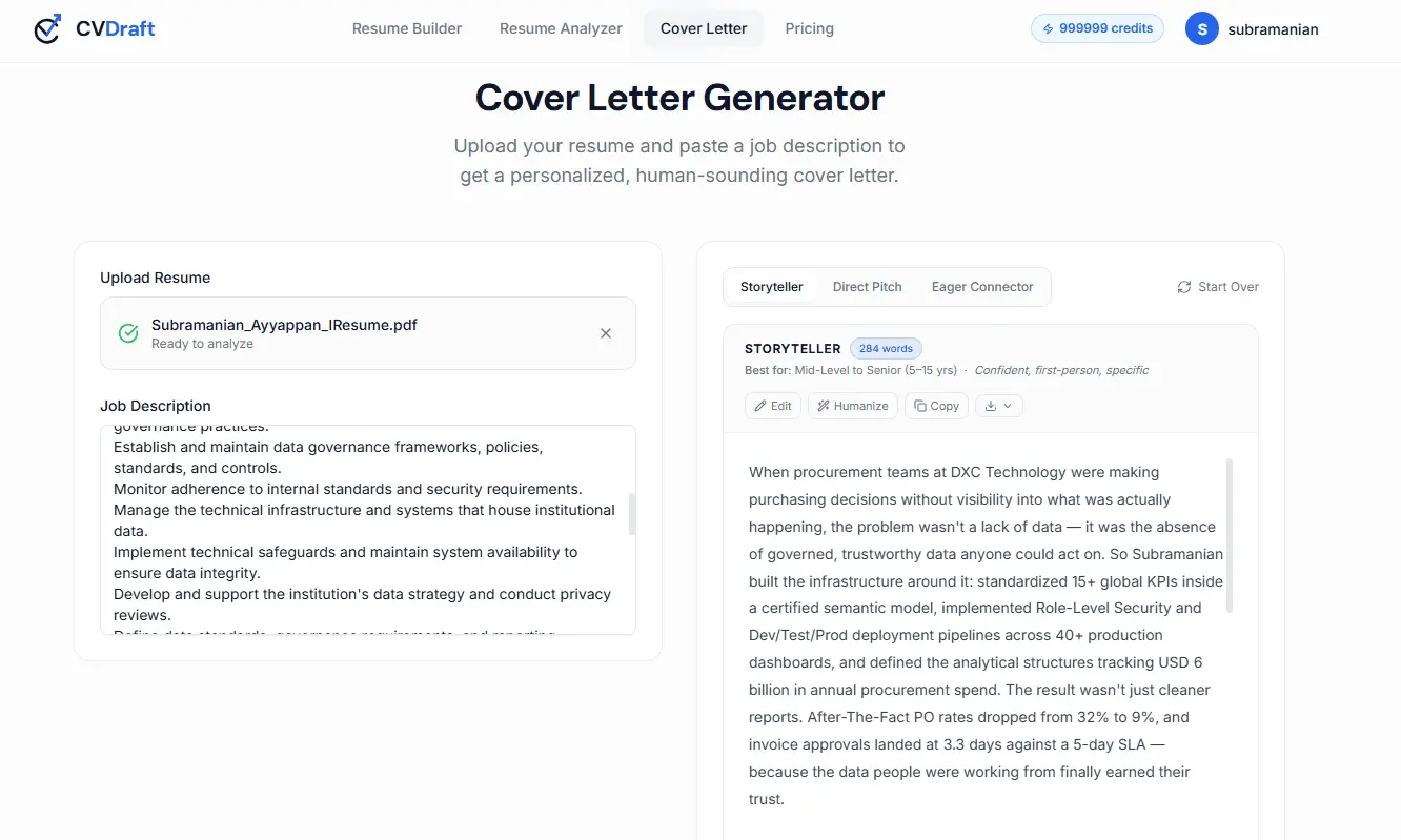 Screenshot 1 of CVDraft