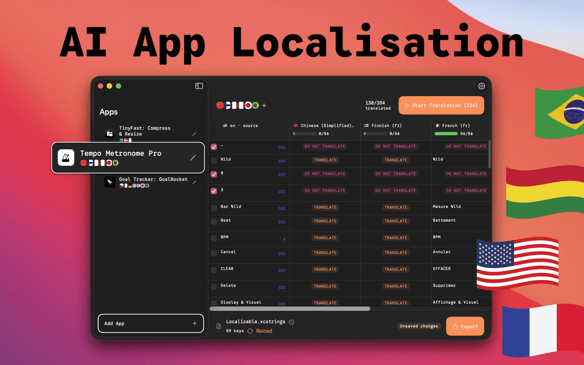 Screenshot 1 of AppUFO – Localize your iOS App with AI