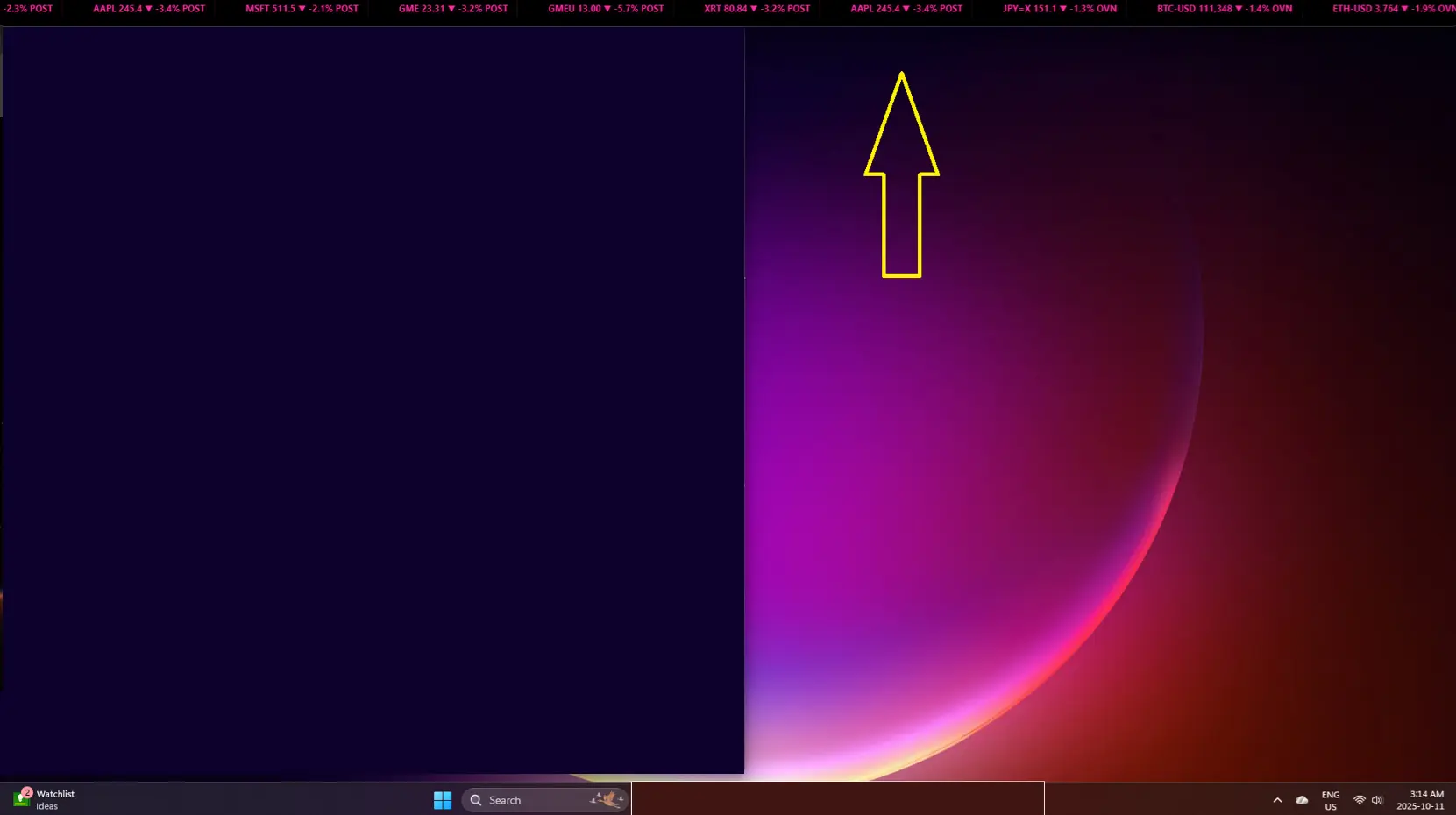 Screenshot 1 of Stock Ticker Bar