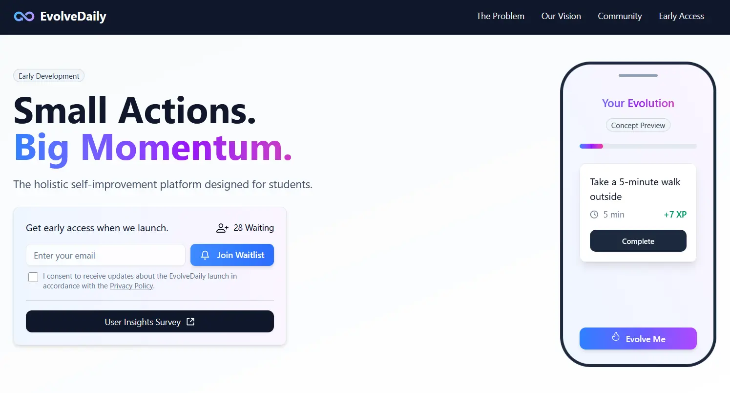 Screenshot 1 of EvolveDaily