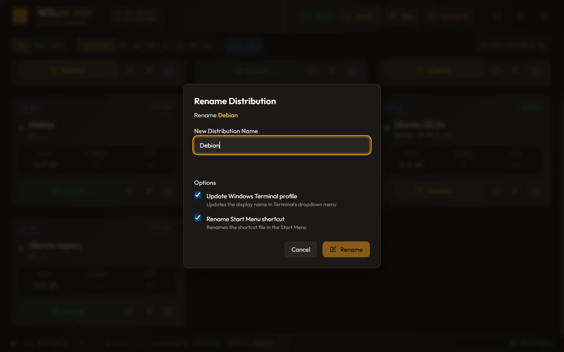 Screenshot 1 of WSL UI