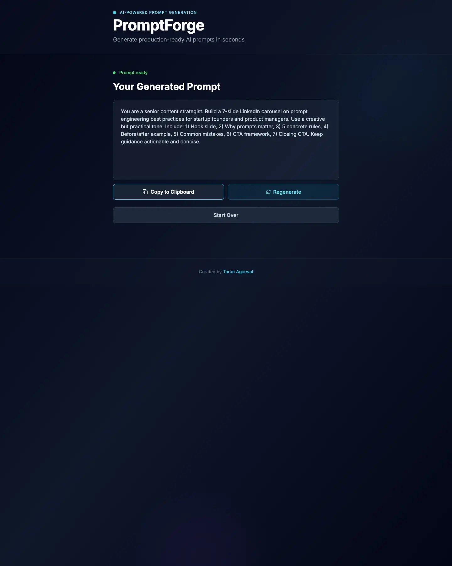 Screenshot 1 of PromptForge