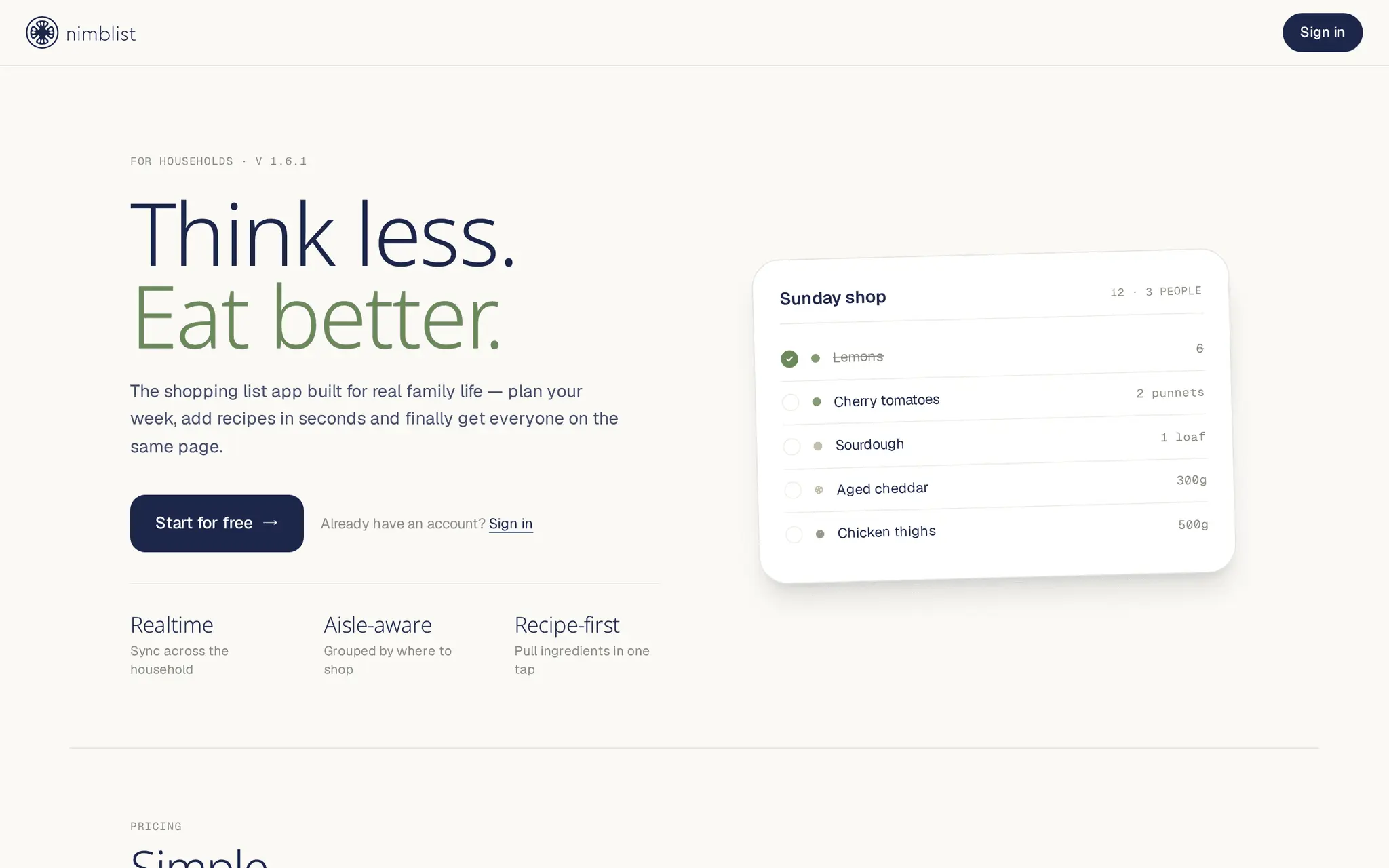 Screenshot 1 of Nimblist
