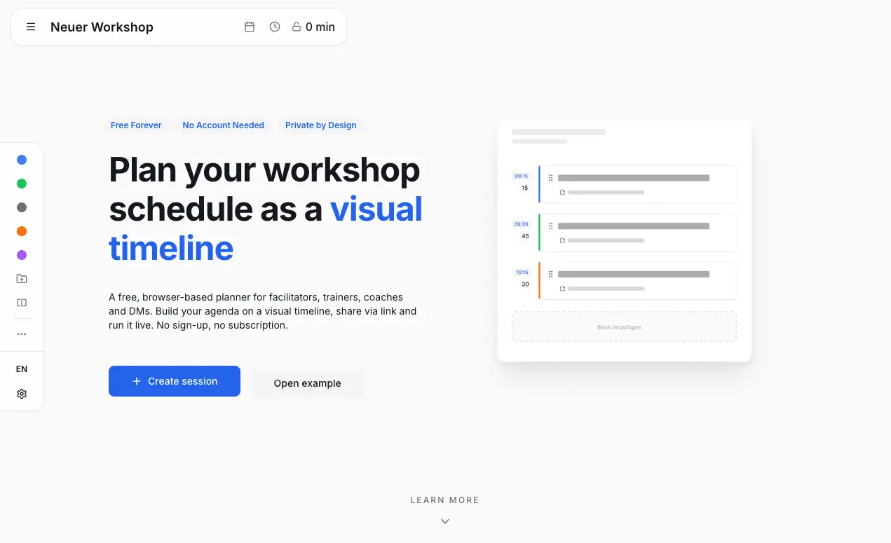 Screenshot 1 of Sessionplan