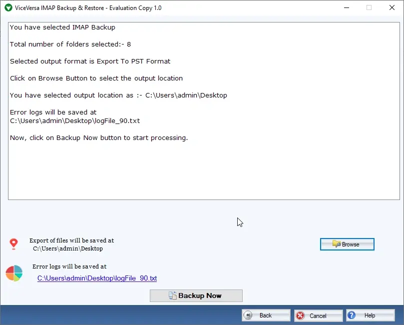 Screenshot 4 of ViceVersa IMAP Backup & Restore Software