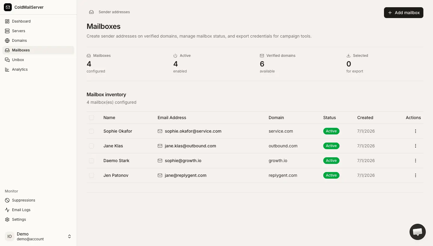 Screenshot 4 of Cold Mail Server