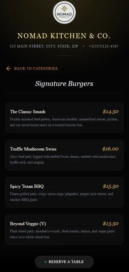 Screenshot 1 of QR Menu Generator
